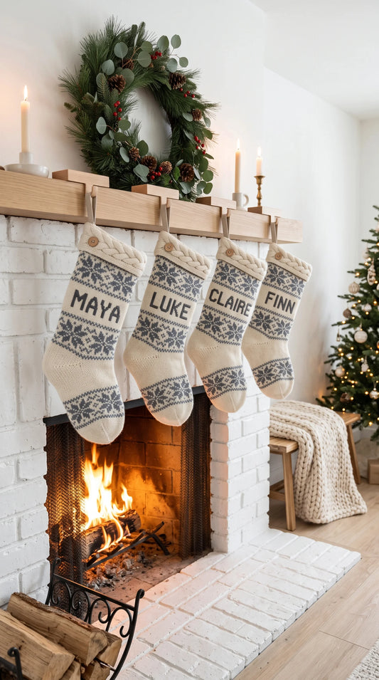 Blue Fair-Isle Knit Stocking